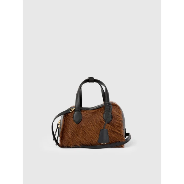 ATP Atelier Ormelle in Cannella and Black Top Handle Bag, view 3