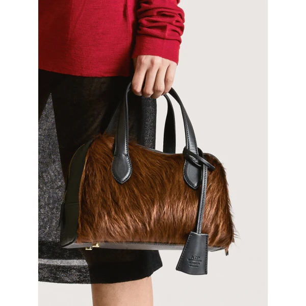 ATP Atelier Ormelle in Cannella and Black Top Handle Bag, view 4