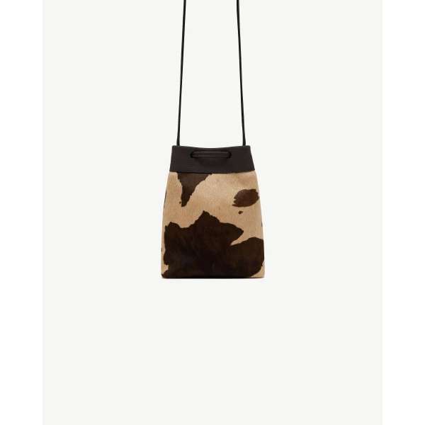 Strathberry Osette Midi Pouch in Sand and Espresso Spot Print, view 4