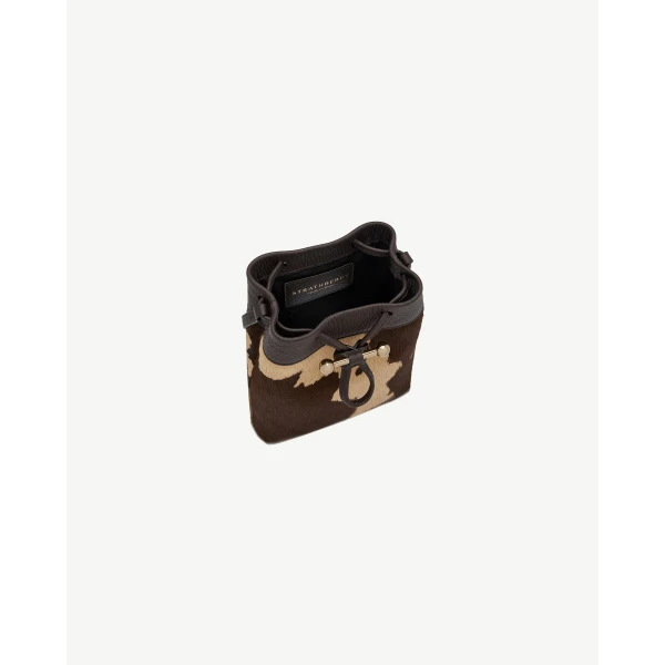 Strathberry Osette Midi Pouch in Sand and Espresso Spot Print, view 5
