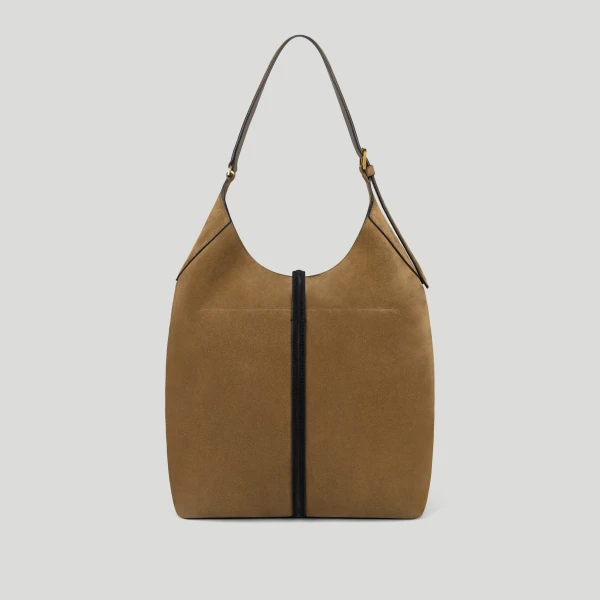 Demellier The Large Siena Bucket in Tobacco & Black Bucket Bag, view 4
