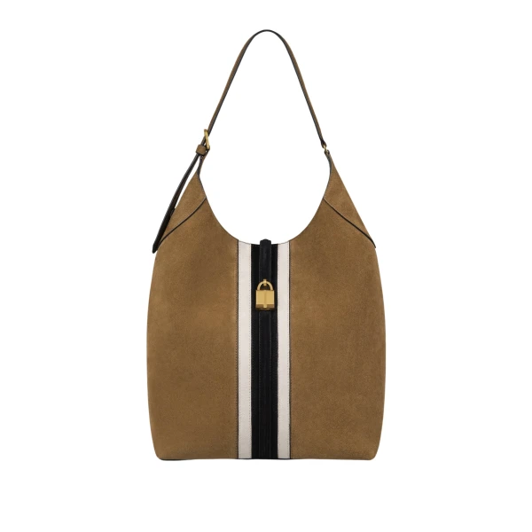 Demellier The Large Siena Bucket in Tobacco & Black Bucket Bag