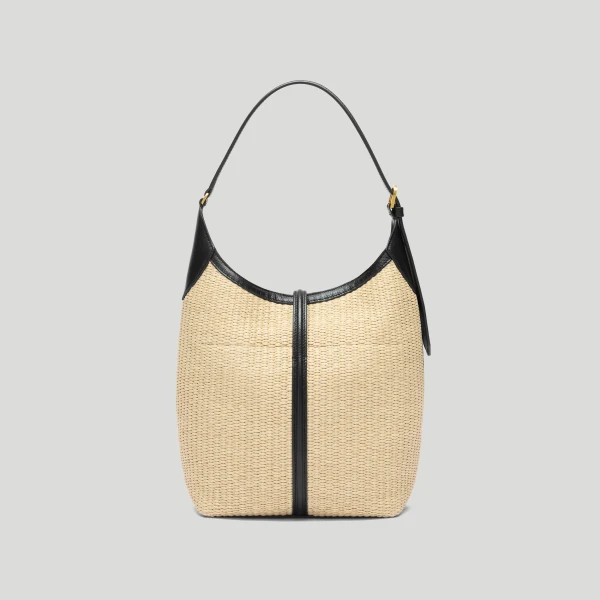 Demellier The Siena Bucket in Natural & Black Bucket Bag, view 5