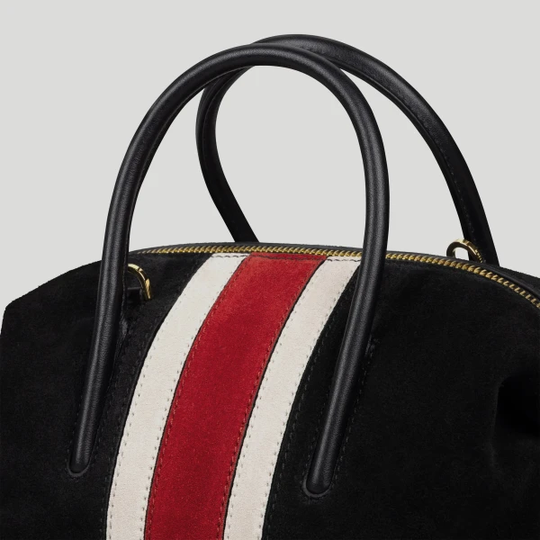 Demellier The Small Stockholm in Black & Berry Tote Bag, view 4