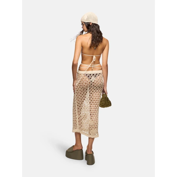 The Attico Natural midi skirt, view 3