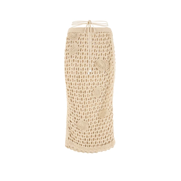 The Attico Natural midi skirt