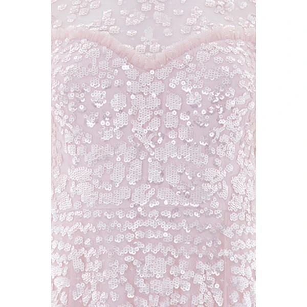 Needle and Thread Anais Sequin Short Sleeve Gown in Shell, view 4