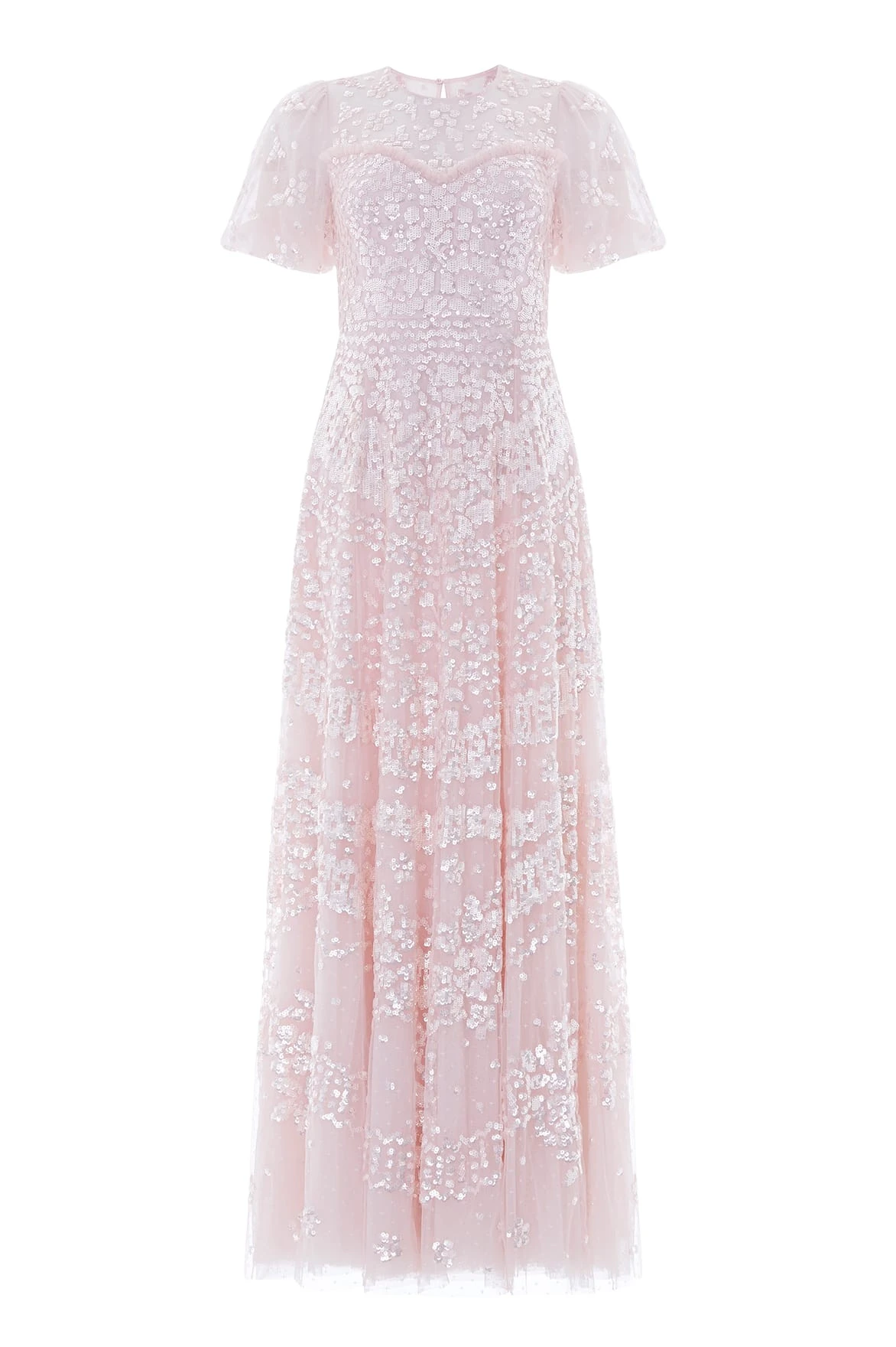 Needle and Thread Anais Sequin Short Sleeve Gown in Shell