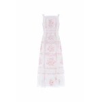 Needle and Thread Blossom Bib Ballerina Dress in Swan White/Multi
