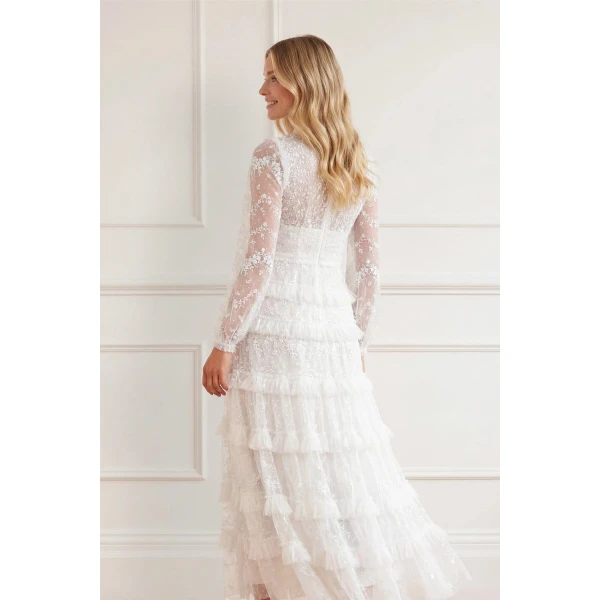 Needle and Thread Blossom Lace Ankle Gown in Swan White, view 4