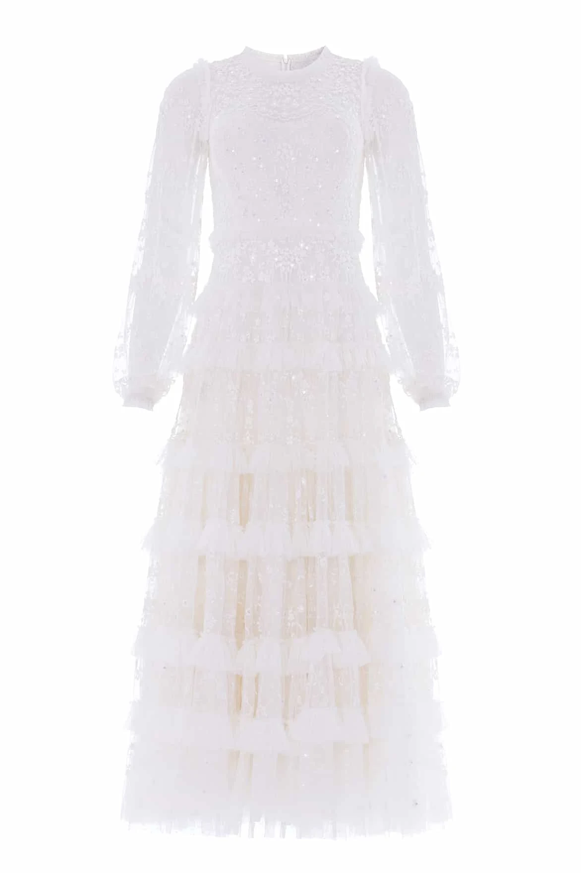 Needle and Thread Blossom Lace Ankle Gown in Swan White