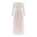 Needle and Thread Camellia Ditsy Ankle Gown in Cream/Multi