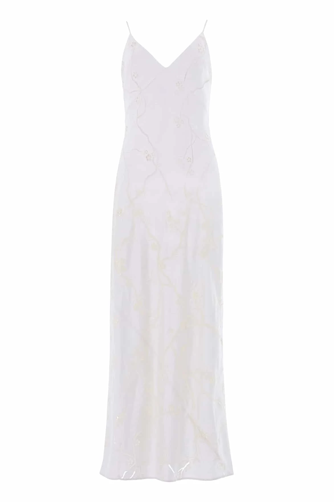 Needle and Thread Cherry Blossom Satin Cami Gown in Cream