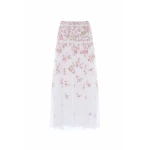 Needle and Thread Eden Rose Ankle Skirt in Swan White/Multi