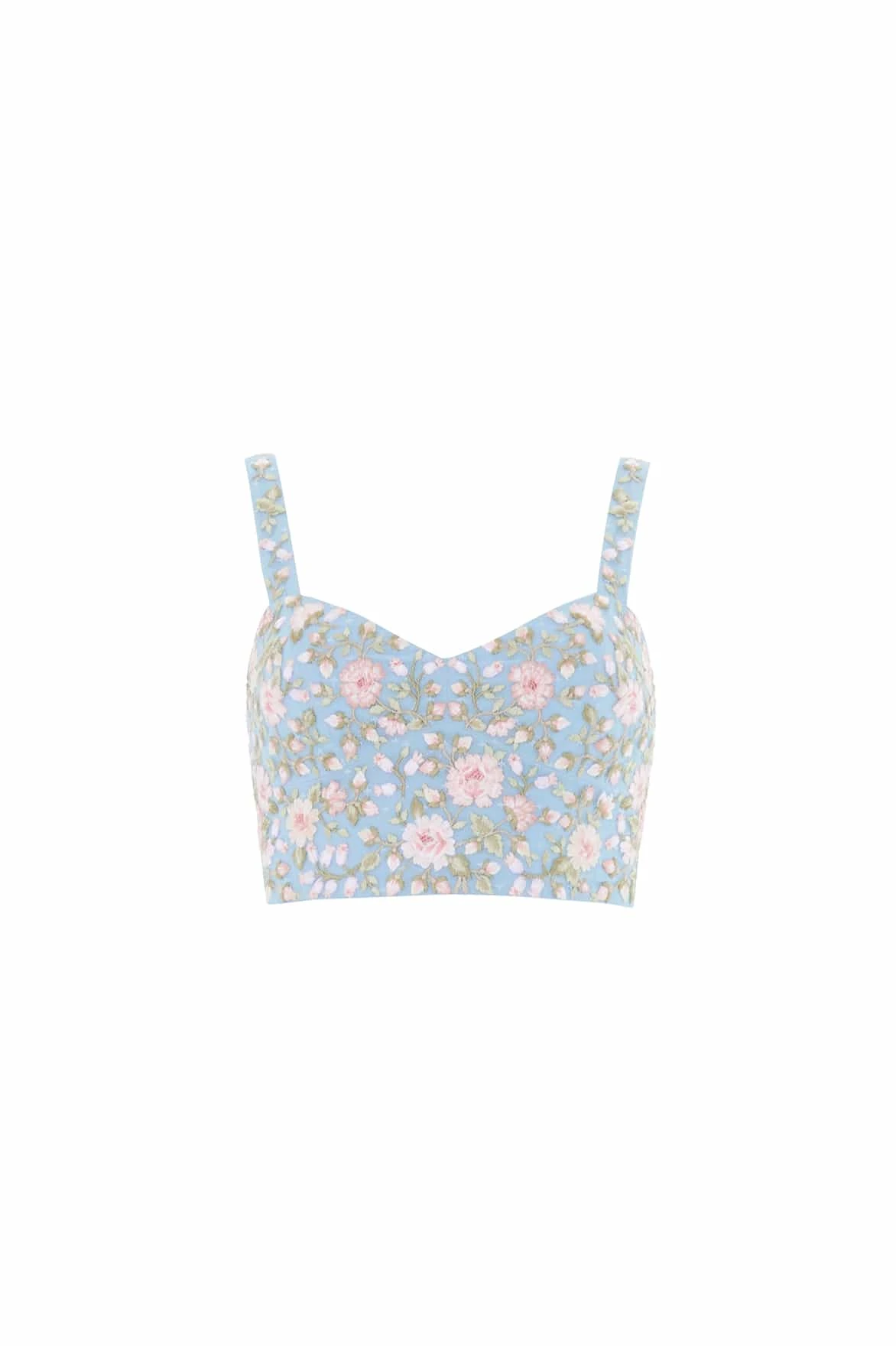Needle and Thread Eden Rose Top in Aqua/Multi
