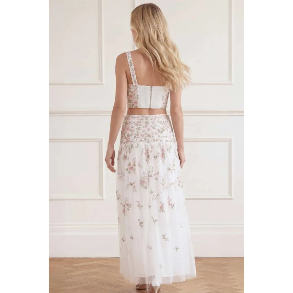 Needle and Thread Eden Rose Top in Swan White/Multi, view 5