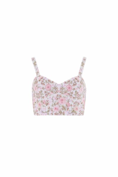 Needle & Thread Eden Rose Top in Swan White/Multi - Tops - British Luxury Evening Wear at Luxury Shoes 
