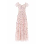 Needle and Thread Eden Rose V-Neck Ankle Gown in Opal/Multi