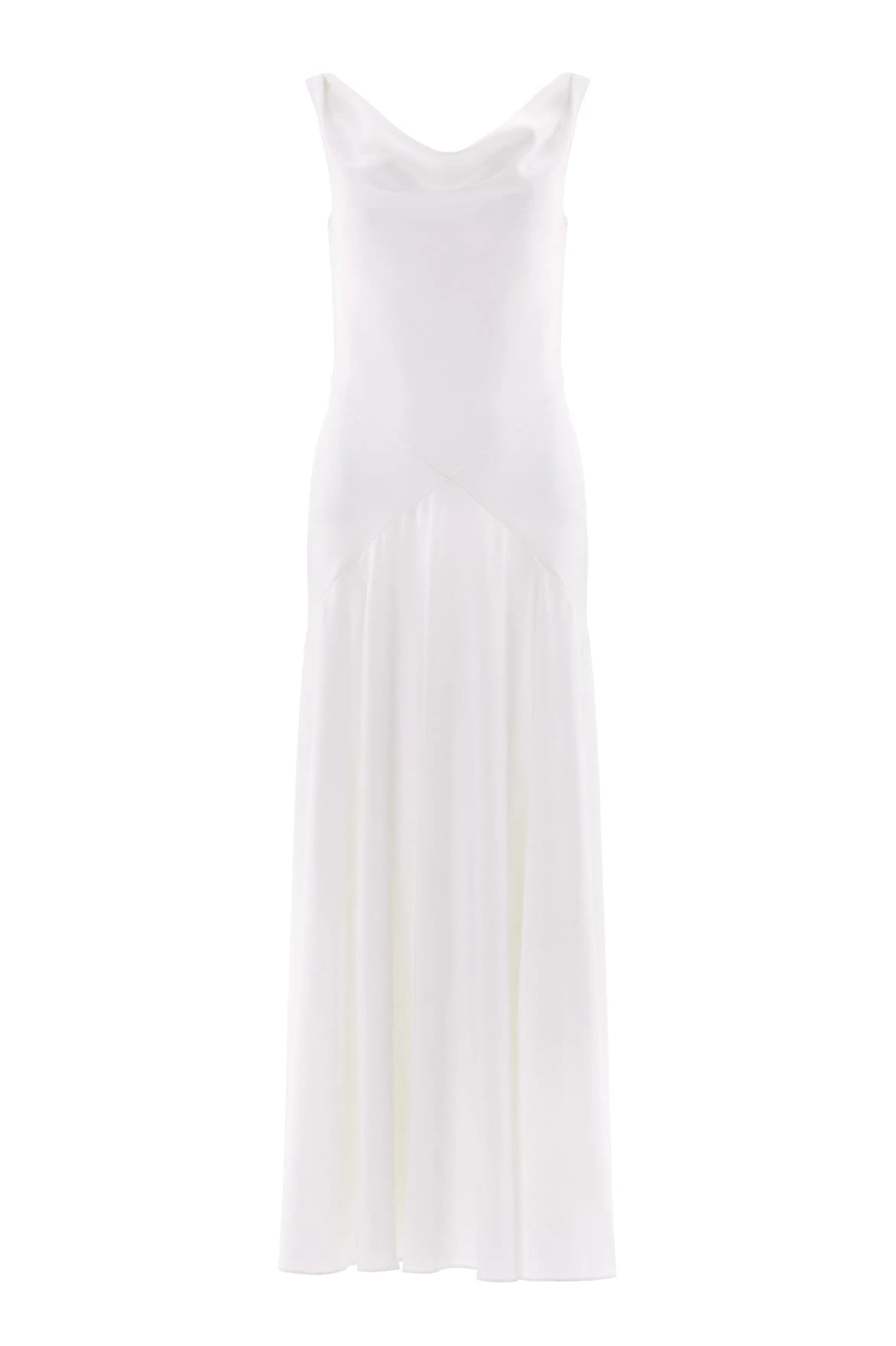 Needle and Thread Evangeline Satin Cowl Neck Gown in Chalk
