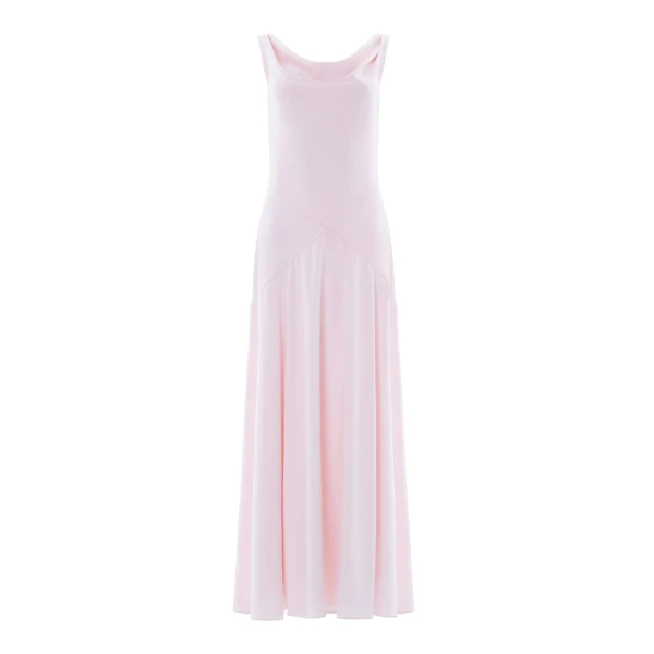 Needle and Thread Evangeline Satin Cowl Neck Gown in Shell