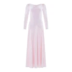 Needle & Thread Evangeline Satin Cowl Neck Long Sleeve Gown in Shell - Dresses - British Luxury Evening Wear at Luxury Shoes Needle and Thread Evangeline Satin Cowl Neck Long Sleeve Gown in Shell