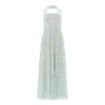 Needle & Thread Forget-Me-Not Strapless Gown in Sea Mist/Multi - Dresses - British Luxury Evening Wear at Luxury Shoes Needle and Thread Forget-Me-Not Strapless Gown in Sea Mist/Multi