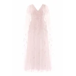 Needle & Thread Freesia Shimmer Cape Sleeve Ankle Gown in Opal - Dresses - British Luxury Evening Wear at Luxury Shoes Needle and Thread Freesia Shimmer Cape Sleeve Ankle Gown in Opal