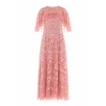Needle and Thread Freya Cape Ankle Gown in Misty Rose
