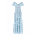 Needle and Thread Freya V-Neck Gown in Aqua