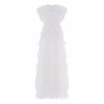Needle and Thread Genevieve Ruffle Gown in Swan White