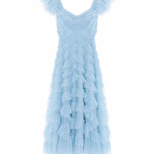 Needle and Thread Lola Backless Ballerina Dress in Aqua