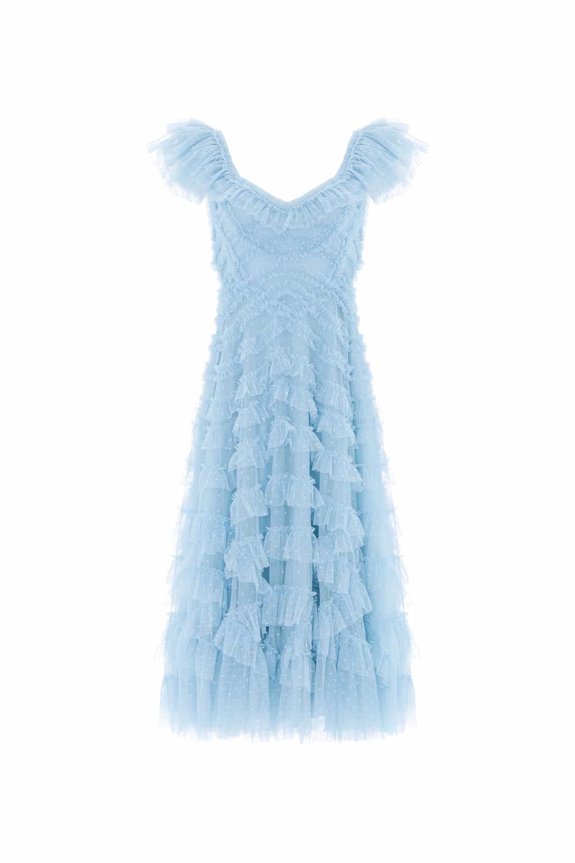 Needle & Thread Lola Backless Ballerina Dress in Aqua - Dresses - British Luxury Evening Wear at Luxury Shoes 