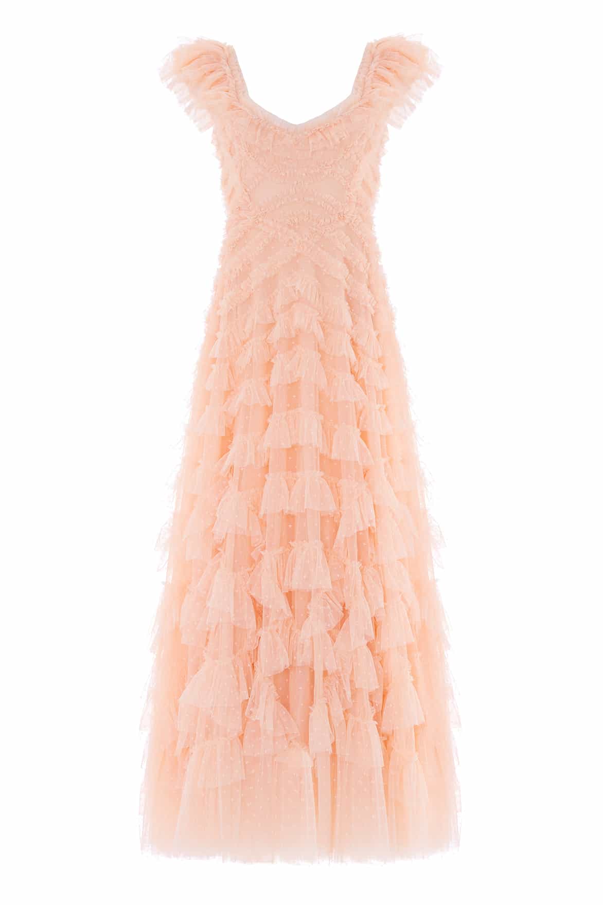 Needle & Thread Lola Backless Gown in Apricot Blush - Dresses - British Luxury Evening Wear at Luxury Shoes 