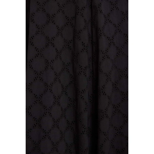 Needle and Thread Marisol Cotton Broderie Short Sleeve Ankle Gown in Jet Black, view 4