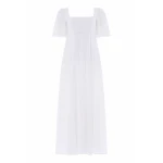 Needle and Thread Marisol Cotton Broderie Short Sleeve Ankle Gown in Optic White