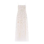 Needle and Thread Meadow Ditsy Cami Gown in Swan White/Peach