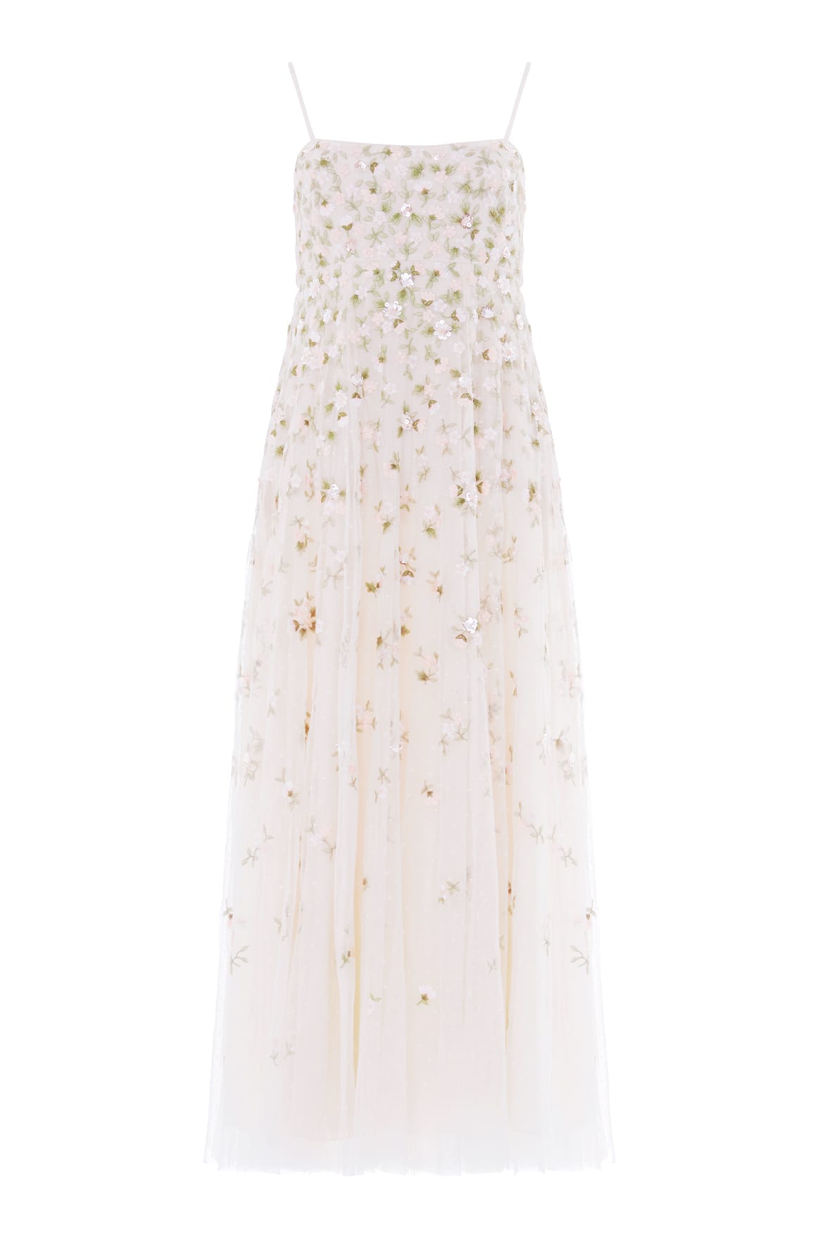 Needle & Thread Meadow Ditsy Cami Gown in Swan White/Peach - Dresses - British Luxury Evening Wear at Luxury Shoes 