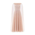 Needle and Thread Moonlight Sequin Ankle Gown in Biscuit