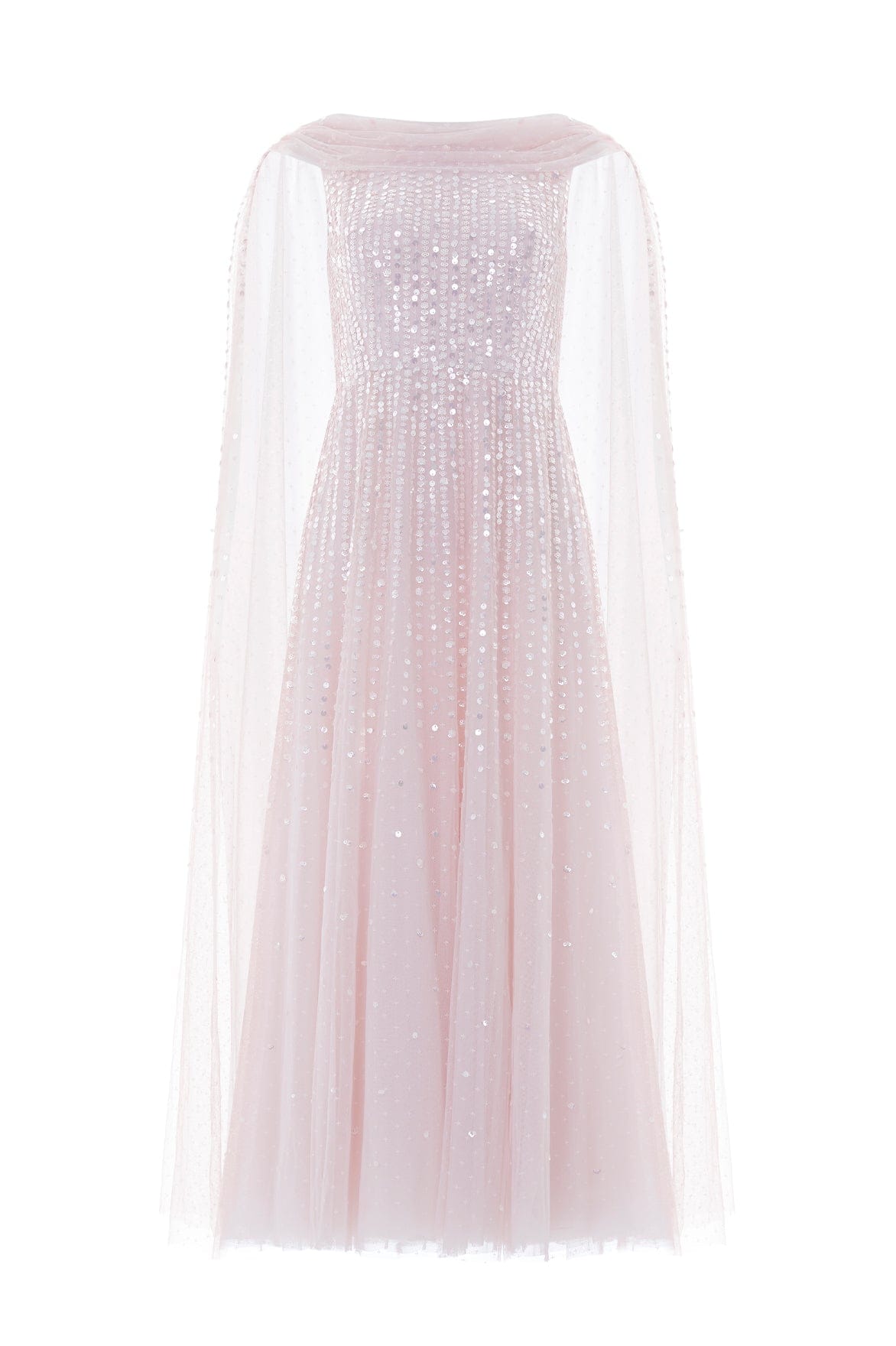 Needle & Thread Moonlight Sequin Ankle Gown in Shell - Dresses - British Luxury Evening Wear at Luxury Shoes 