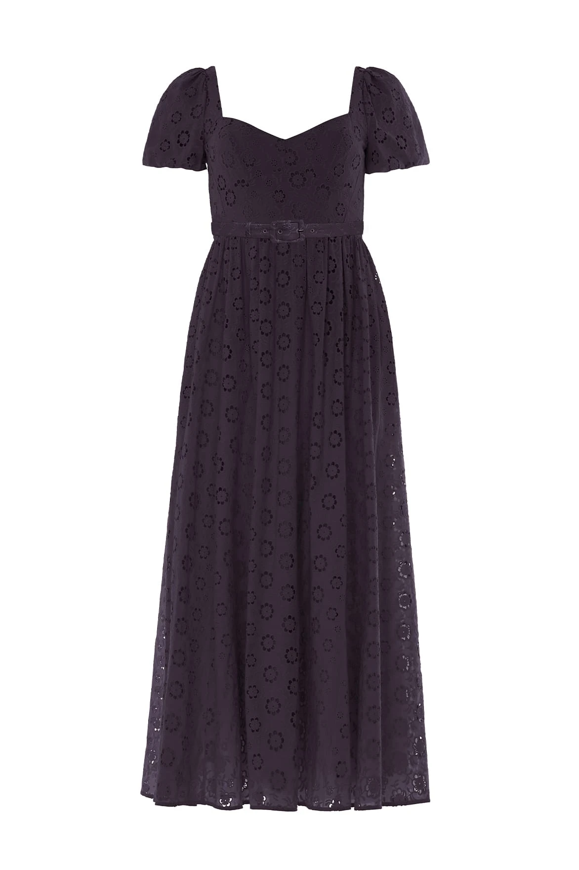 Needle and Thread Romilly Cotton Broderie Ankle Gown in Jet Black
