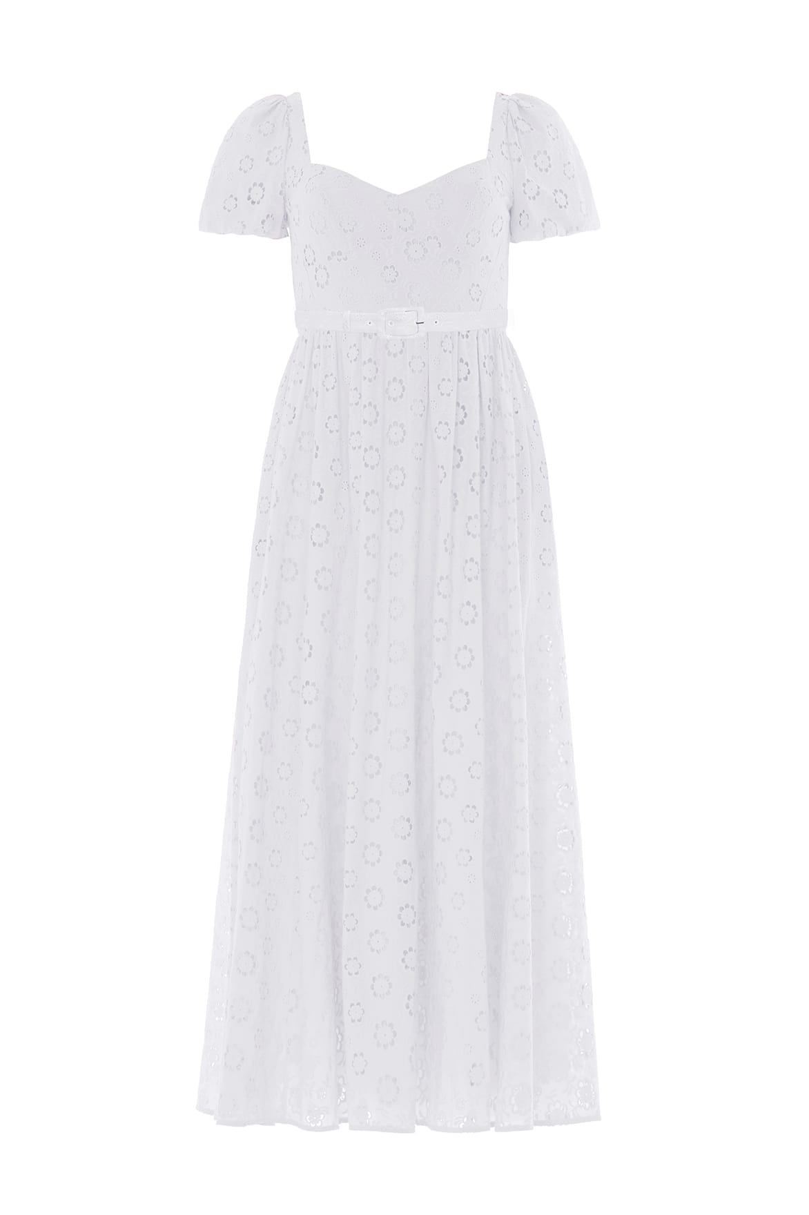 Needle & Thread Romilly Cotton Broderie Ankle Gown in Optic White - Dresses - British Luxury Evening Wear at Luxury Shoes 