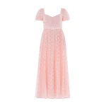Needle & Thread Romilly Cotton Broderie Ankle Gown in Pale Pink/White - Dresses - British Luxury Evening Wear at Luxury Shoes Needle and Thread Romilly Cotton Broderie Ankle Gown in Pale Pink/White