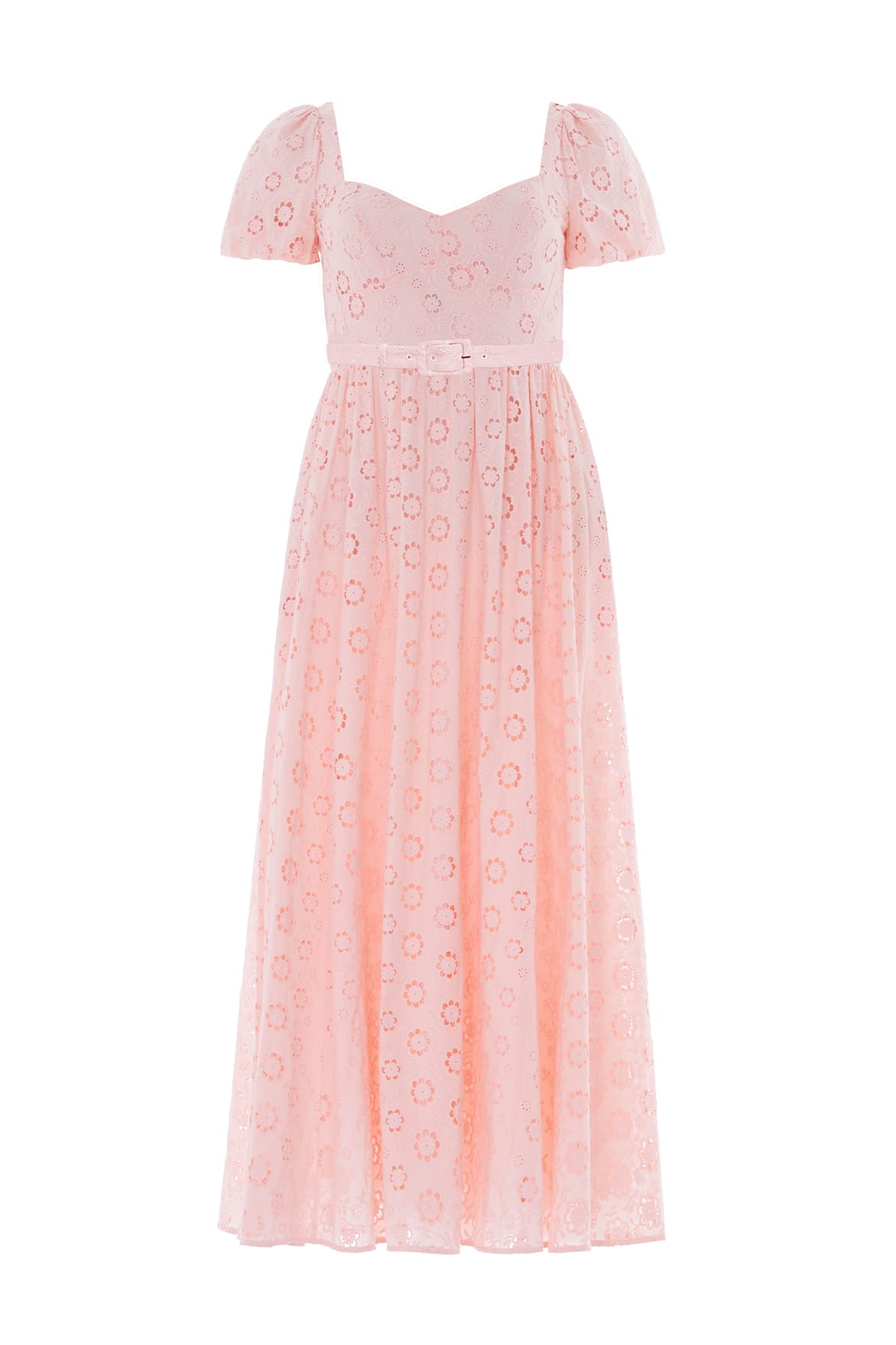 Needle & Thread Romilly Cotton Broderie Ankle Gown in Pale Pink/White - Dresses - British Luxury Evening Wear at Luxury Shoes 
