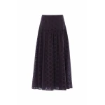 Needle and Thread Romilly Cotton Broderie Ankle Skirt in Jet Black