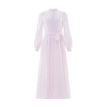 Needle and Thread Romilly Cotton Broderie Long Sleeve Shirt Dress in Shell