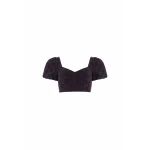 Needle and Thread Romilly Cotton Broderie Top in Jet Black