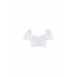Needle and Thread Romilly Cotton Broderie Top in Optic White
