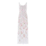 Needle & Thread Rose Bloom Georgette Gown in Swan White - Dresses - British Luxury Evening Wear at Luxury Shoes Needle and Thread Rose Bloom Georgette Gown in Swan White