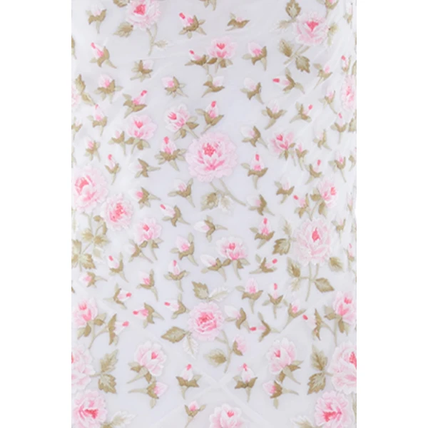 Needle and Thread Rose Bloom Georgette Gown in Swan White, view 3