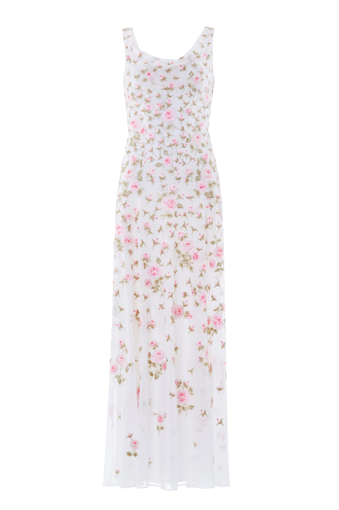 Needle & Thread Rose Bloom Georgette Gown in Swan White - Dresses - British Luxury Evening Wear at Luxury Shoes 